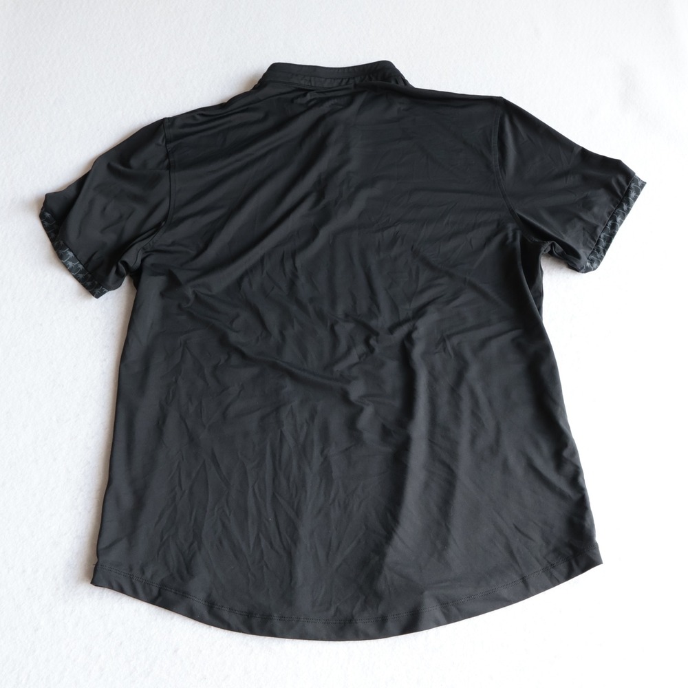 Mantra Black Catalyst Performance Polo Shirt Men XL Palm Tree Print Blade Collar - Picture 11 of 11